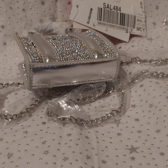 Betsey Johnson Teeny Tiny Crossbody Bag Silver Bags. Micro - Picture 5 of 6